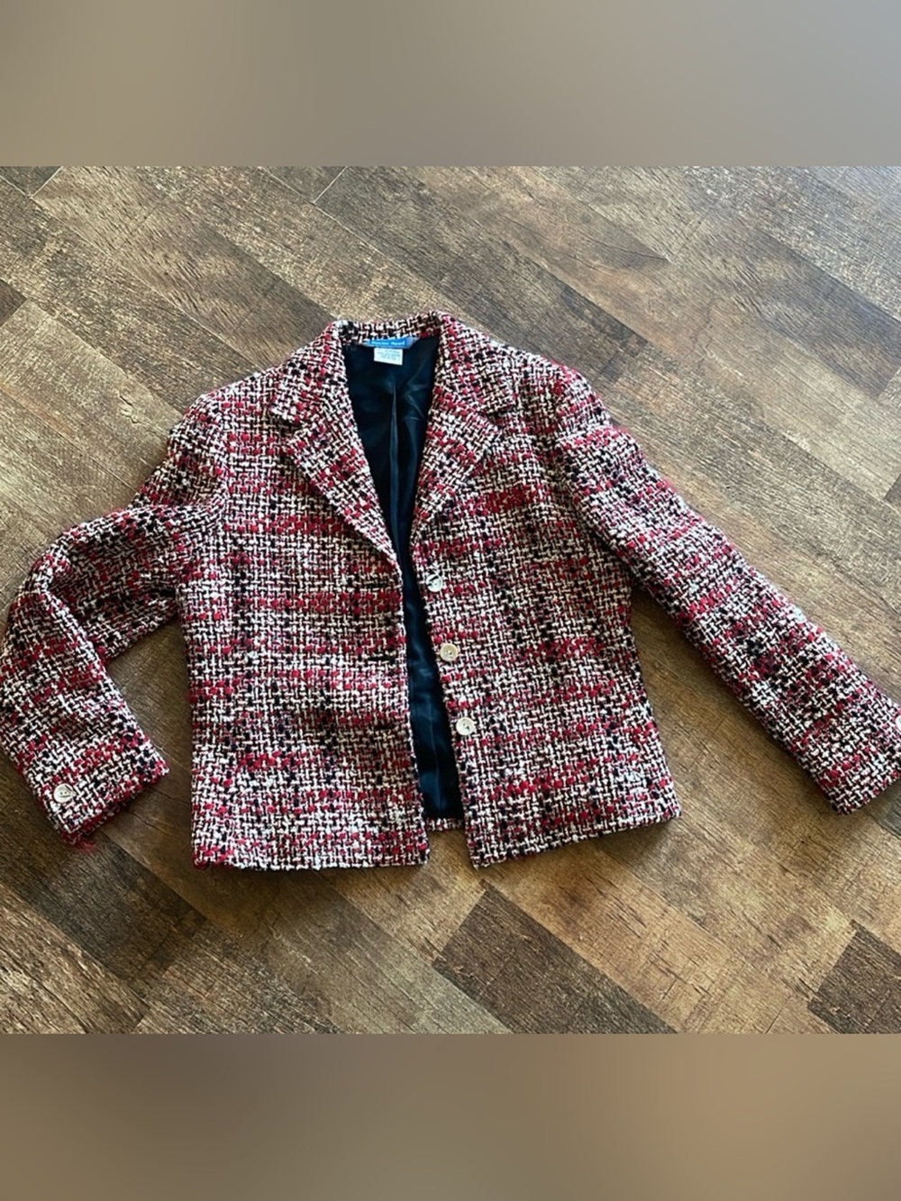 Austin Reed Vintage Red Tweed Wool Blazer Jacket